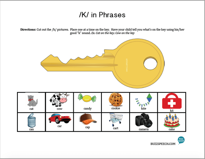 /K/ Phrases Activity